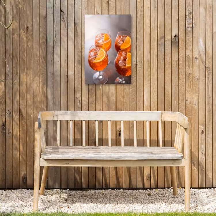 Drank - Sinaasappel - IJs - Zomer - Oranje Tuinposter op houten frame 2 cm dik klein -sfeer4