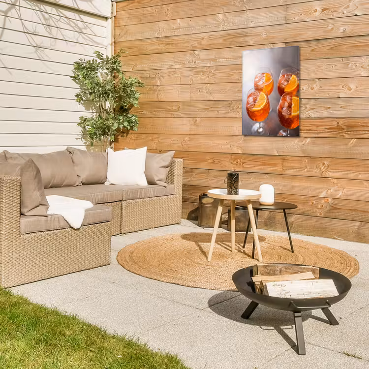 Drank - Sinaasappel - IJs - Zomer - Oranje Tuinposter op houten frame 2 cm dik klein -sfeer2
