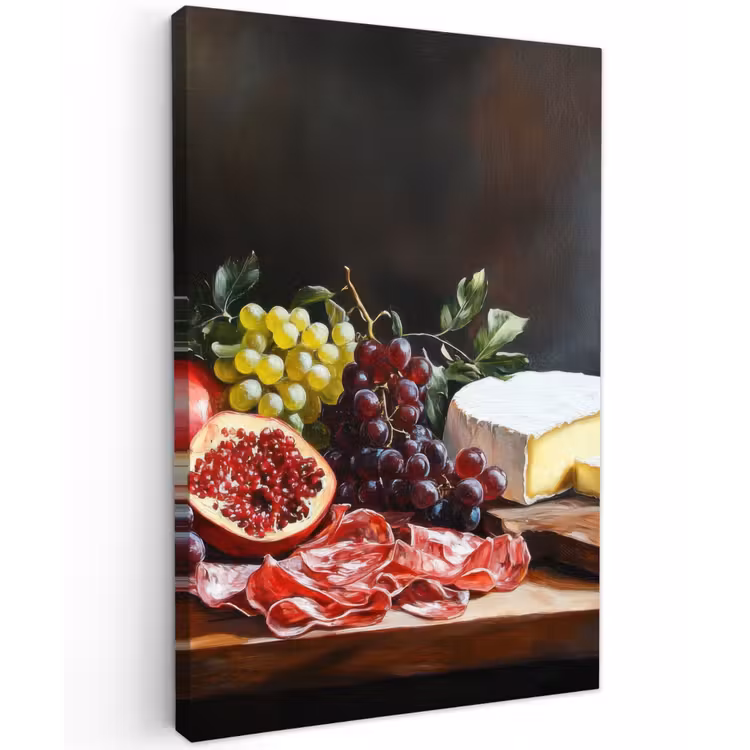 Borrelplank - Stilleven - Vintage Tuinposter op houten frame 2 cm dik klein -3d