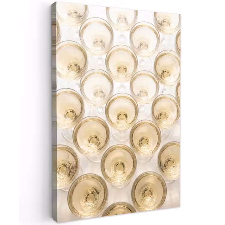 Drank - Glazen - Feest - Goud Tuinposter op houten frame 2 cm dik klein -3d