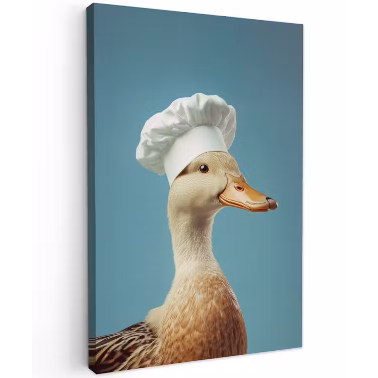 Eend - Koksmuts - Cute - Vogel Tuinposter op houten frame 2 cm dik klein -3d