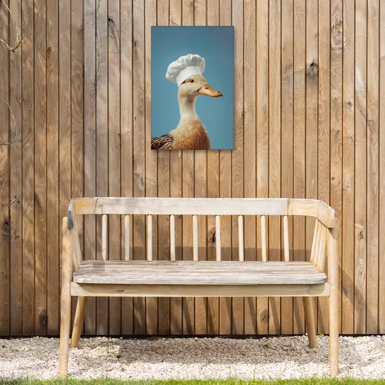 Eend - Koksmuts - Cute - Vogel Tuinposter op houten frame 2 cm dik klein -sfeer4
