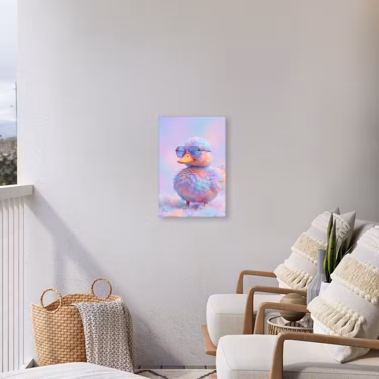 Eend - bril - Pastel Tuinposter op houten frame 2 cm dik klein -sfeer1
