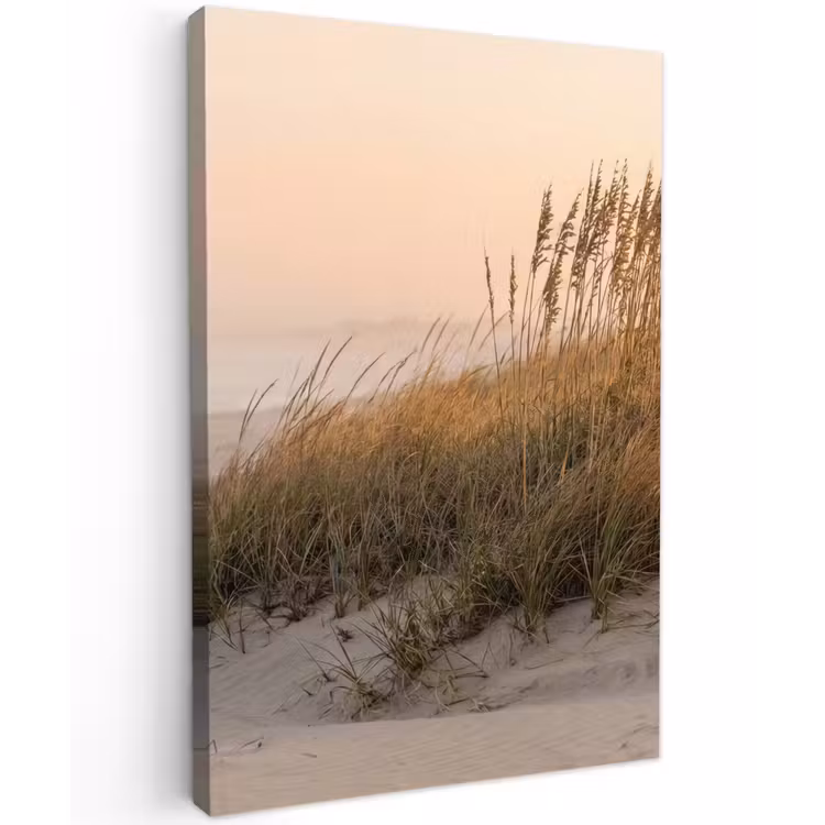 Duinlandschap - Zonsondergang - Strand Tuinposter op houten frame 2 cm dik klein -3d