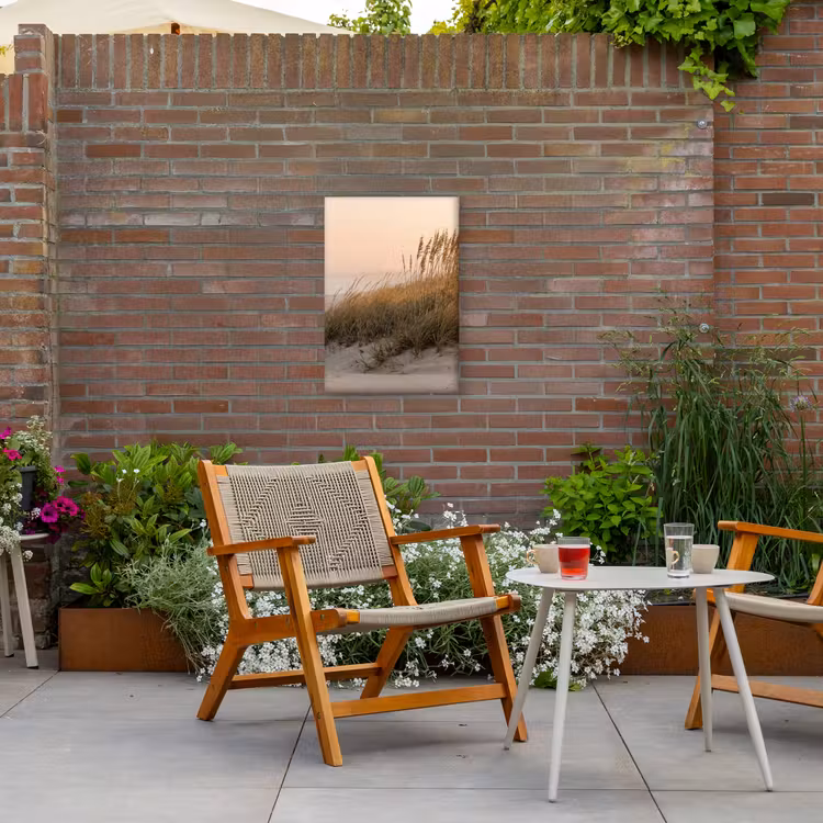 Duinlandschap - Zonsondergang - Strand Tuinposter op houten frame 2 cm dik klein -sfeer3