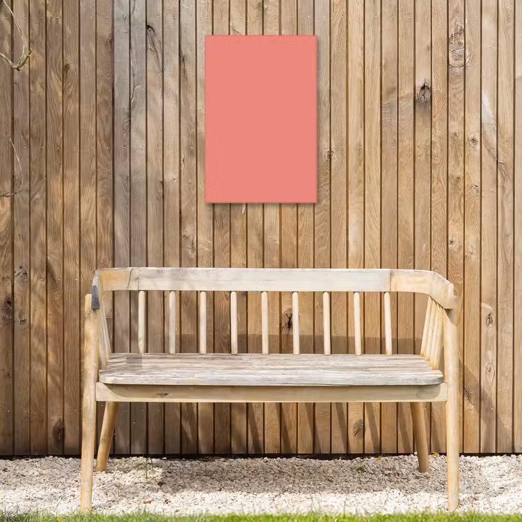 Dusty - Peach - Koraal Tuinposter op houten frame 2 cm dik klein 841 -sfeer4