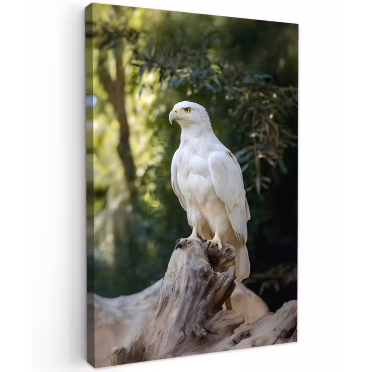 Arend - Hout - Wit - Planten Tuinposter op houten frame 2 cm dik klein -3d