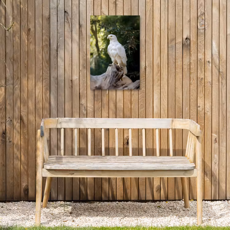 Arend - Hout - Wit - Planten Tuinposter op houten frame 2 cm dik klein -sfeer4