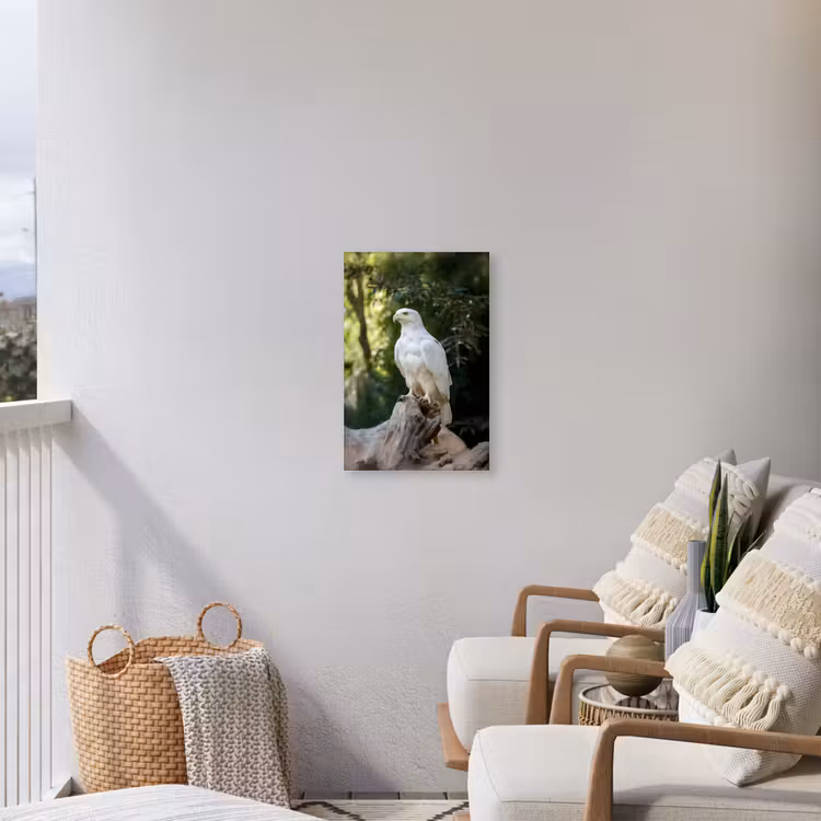 Arend - Hout - Wit - Planten Tuinposter op houten frame 2 cm dik klein -sfeer1