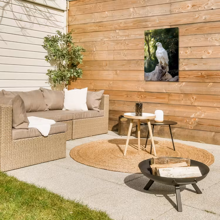 Arend - Hout - Wit - Planten Tuinposter op houten frame 2 cm dik klein -sfeer2