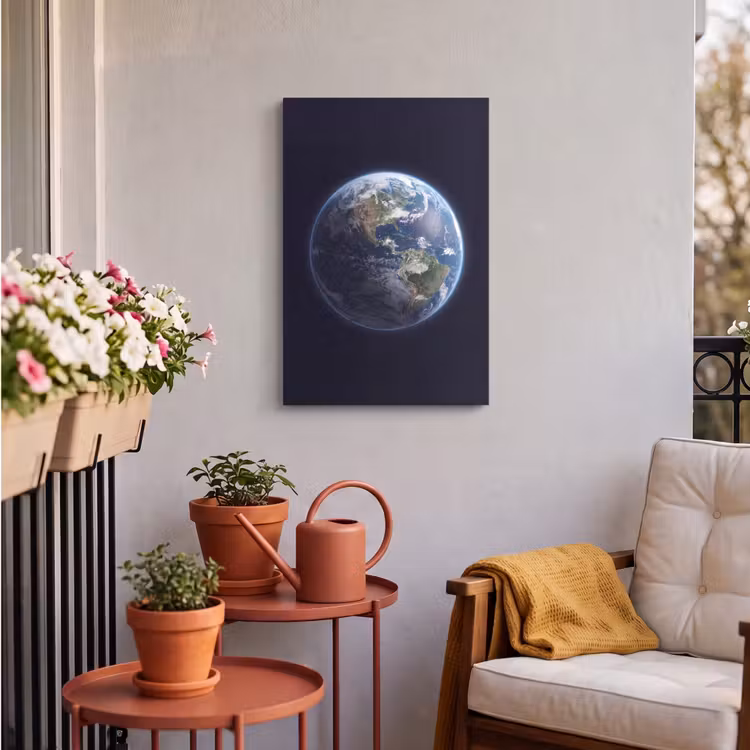 Outdoor Canvas Print - Earth - Space - Cosmos - Aarde - Ruimte - Kosmos Tuinposter op houten frame 2 cm dik klein