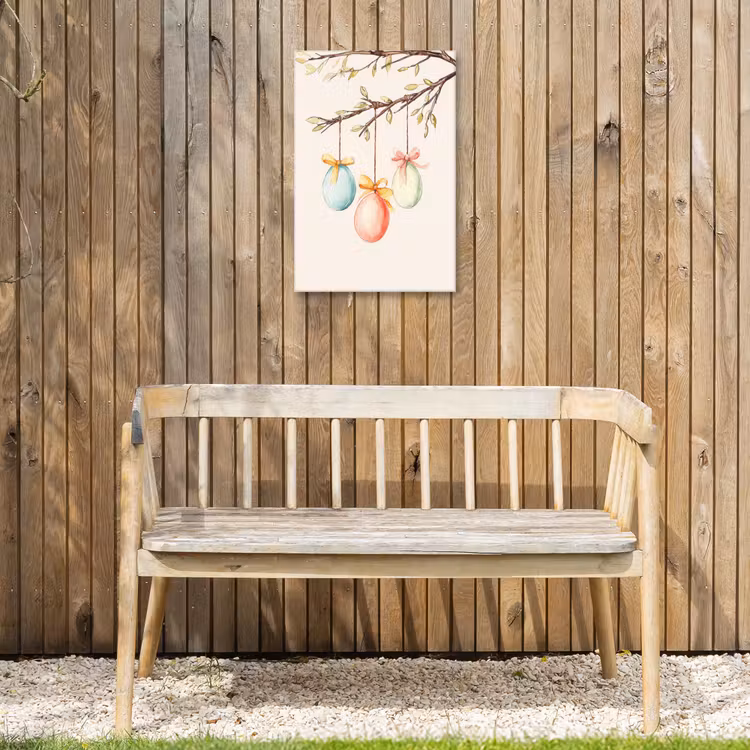 Paastak - Strikje - Eieren Tuinposter op houten frame 2 cm dik klein -sfeer4