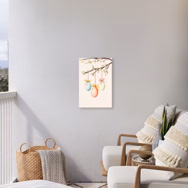 Paastak - Strikje - Eieren Tuinposter op houten frame 2 cm dik klein -sfeer1