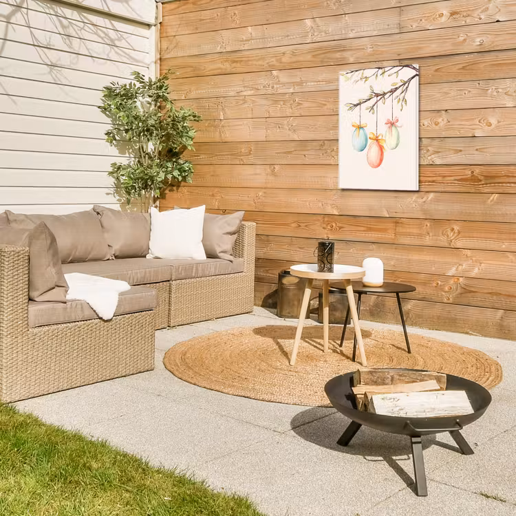 Paastak - Strikje - Eieren Tuinposter op houten frame 2 cm dik klein -sfeer2