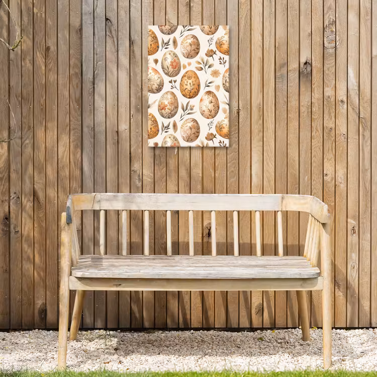 Paaseieren - Bruin - Bloemen Tuinposter op houten frame 2 cm dik klein -sfeer4