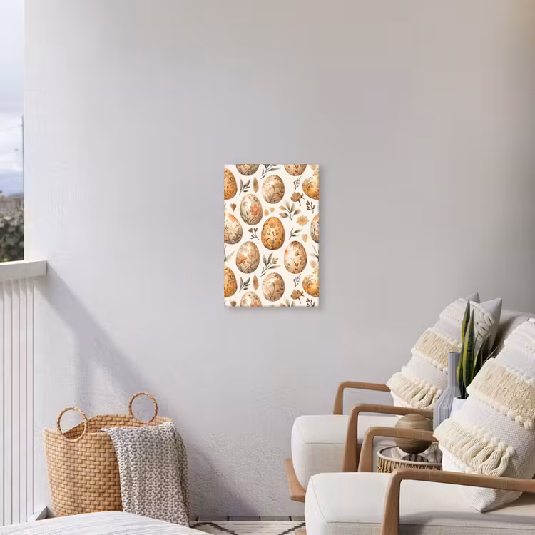 Paaseieren - Bruin - Bloemen Tuinposter op houten frame 2 cm dik klein -sfeer1