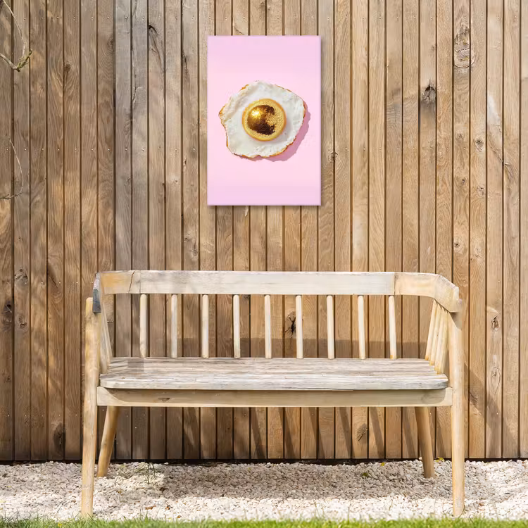 Ei - Disco - Ontbijt - Glitter Tuinposter op houten frame 2 cm dik klein -sfeer4