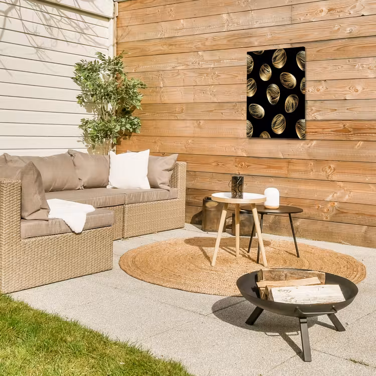 Eieren - Goud - Patroon Tuinposter op houten frame 2 cm dik klein -sfeer2