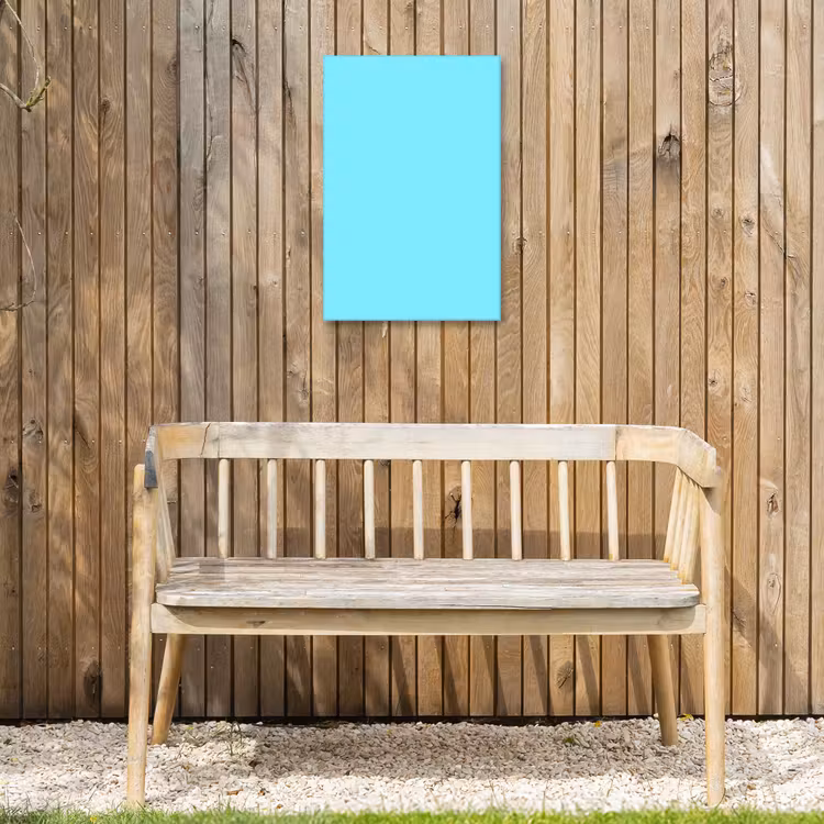 Electric - Cyan - Blauw Tuinposter op houten frame 2 cm dik klein 841 -sfeer4