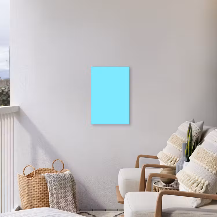 Electric - Cyan - Blauw Tuinposter op houten frame 2 cm dik klein 841 -sfeer1