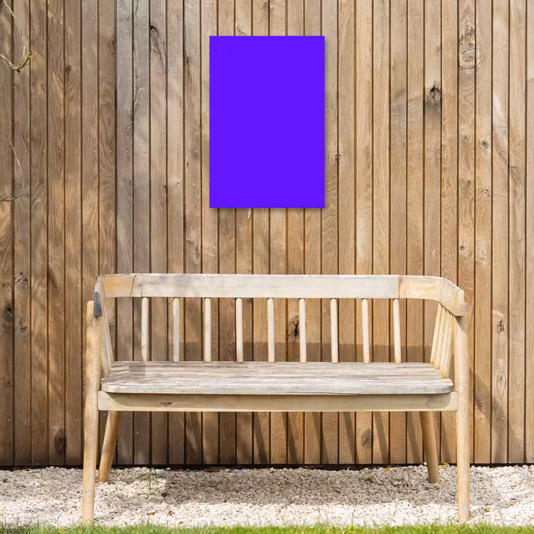Electric - Indigo - Paars Tuinposter op houten frame 2 cm dik klein 841 -sfeer4