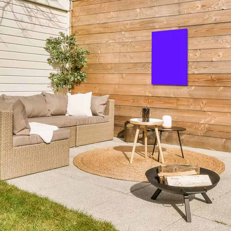 Electric - Indigo - Paars Tuinposter op houten frame 2 cm dik klein 841 -sfeer2