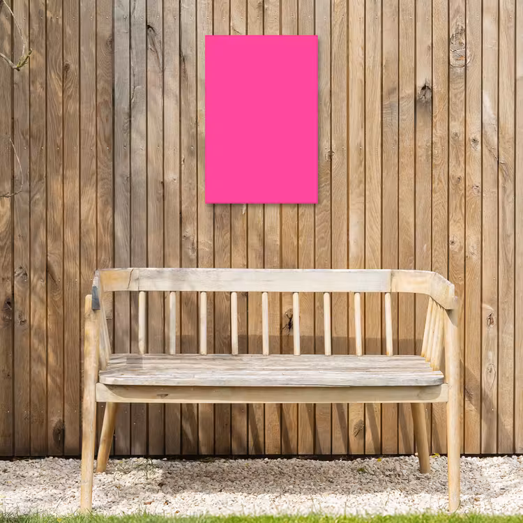 Electric - Magenta - Roze Tuinposter op houten frame 2 cm dik klein 841 -sfeer4
