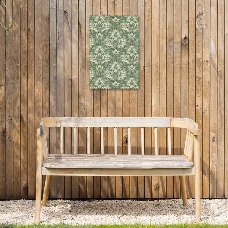 Sierlijk - Lichtgroen - Planten - Patroon - Getailleerd Tuinposter op houten frame 2 cm dik klein 841 -sfeer4