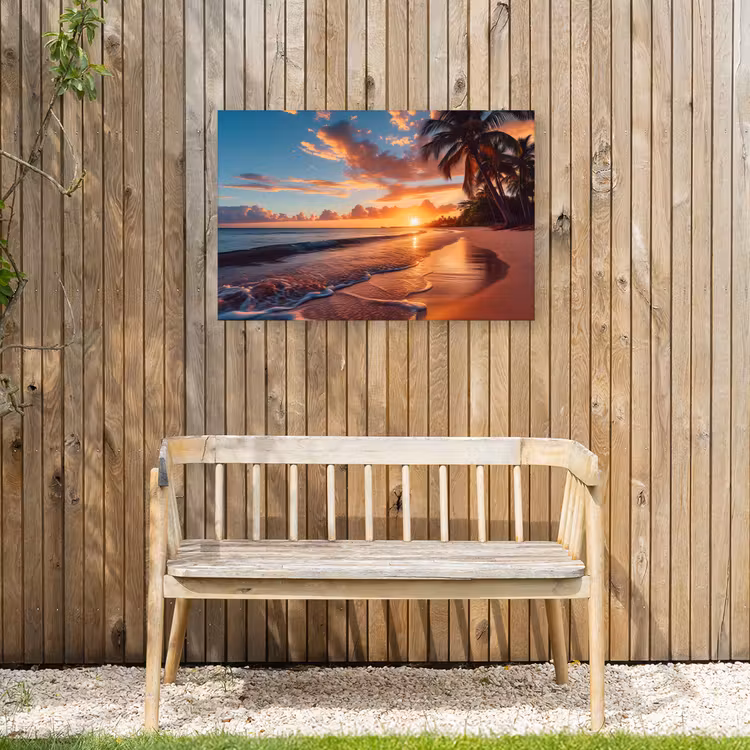 Avondgloren aan Zee Tuinposter op houten frame 2 cm dik middel -sfeer4