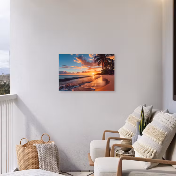 Avondgloren aan Zee Tuinposter op houten frame 2 cm dik middel -sfeer1
