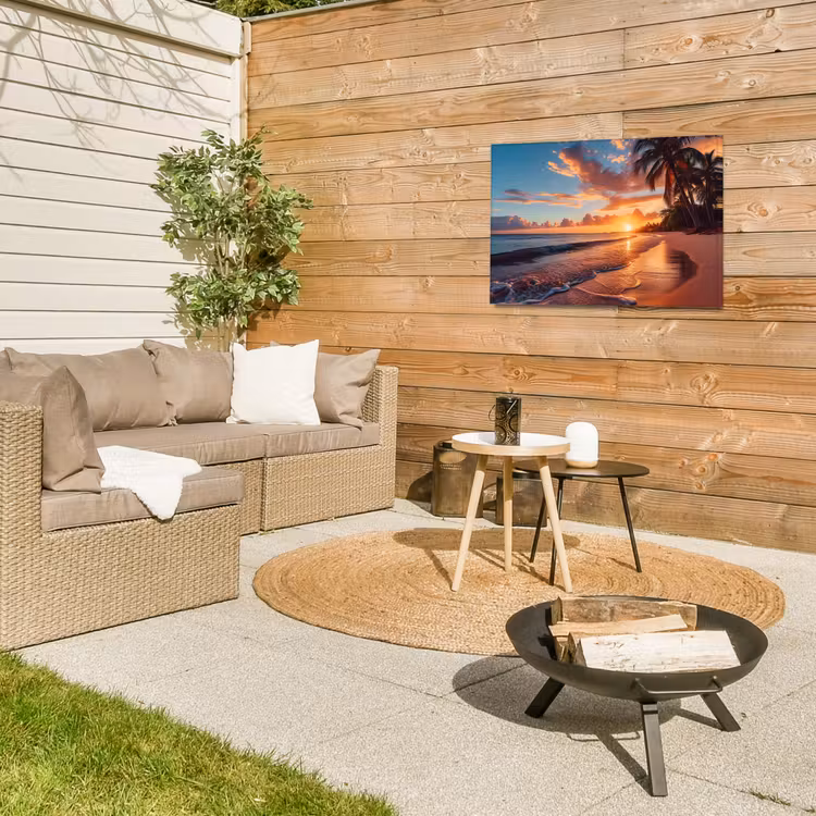 Avondgloren aan Zee Tuinposter op houten frame 2 cm dik middel -sfeer2