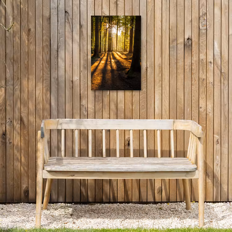 Avondlicht in het bos Tuinposter op houten frame 2 cm dik klein -sfeer4