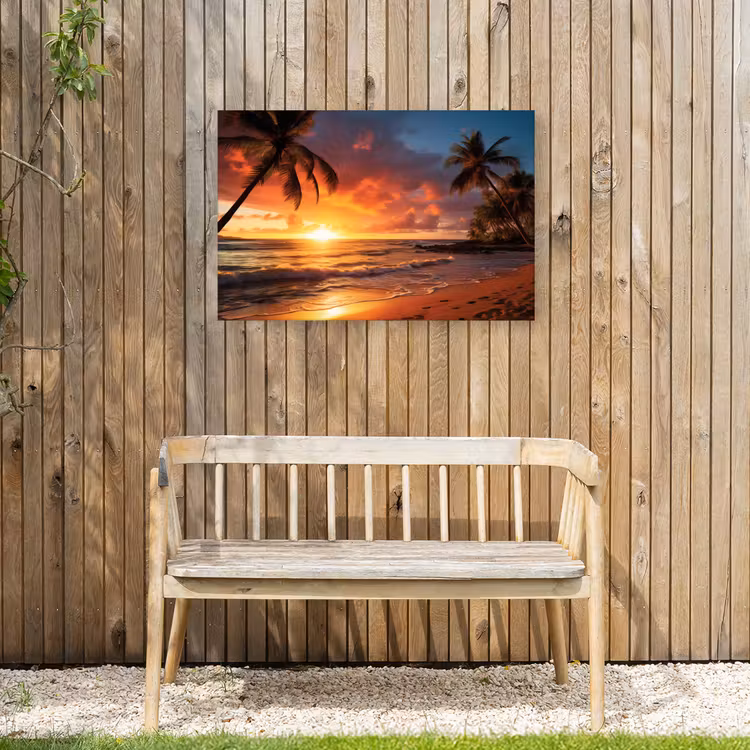 Avondrood aan Zee Tuinposter op houten frame 2 cm dik middel -sfeer4