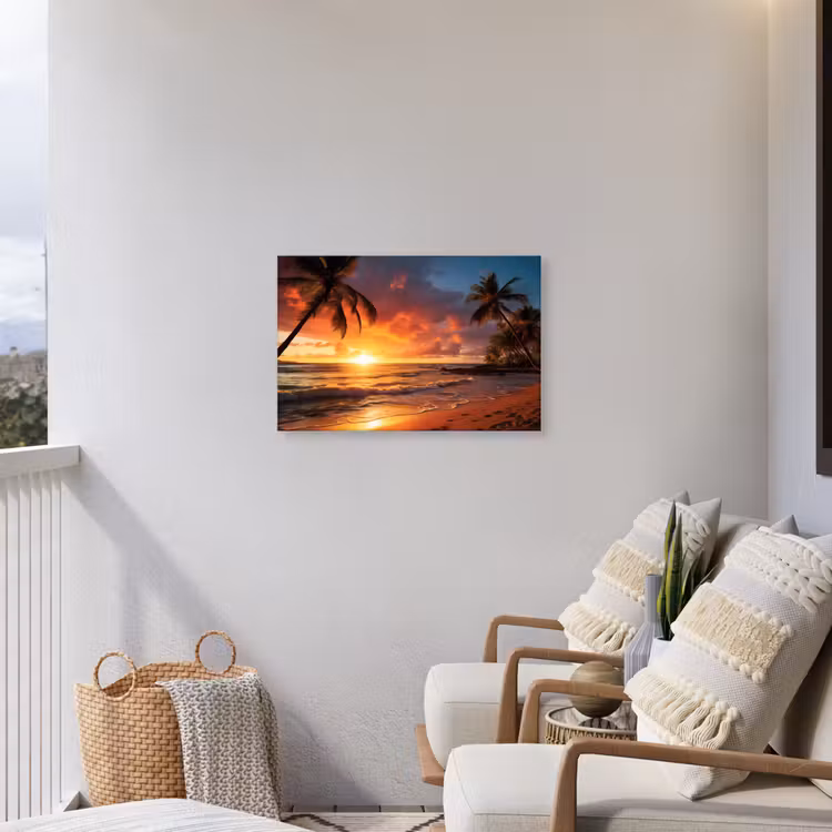Avondrood aan Zee Tuinposter op houten frame 2 cm dik middel -sfeer1