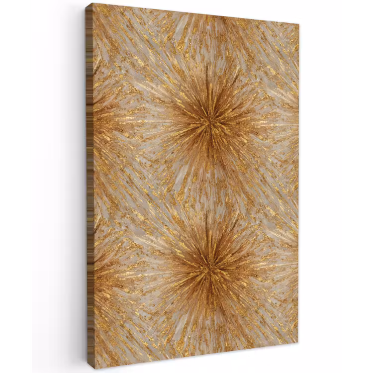 Explosie - Abstract - Goud - Wit Tuinposter op houten frame 2 cm dik klein 841 -3d