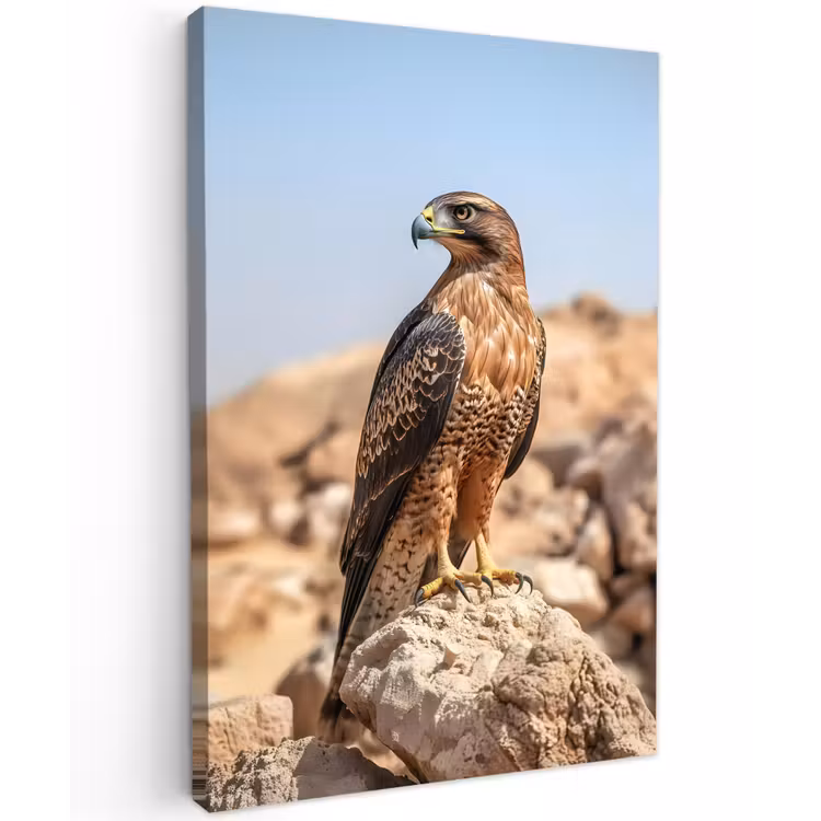 Valk - Vogel - Rots - Macht Tuinposter op houten frame 2 cm dik klein -3d