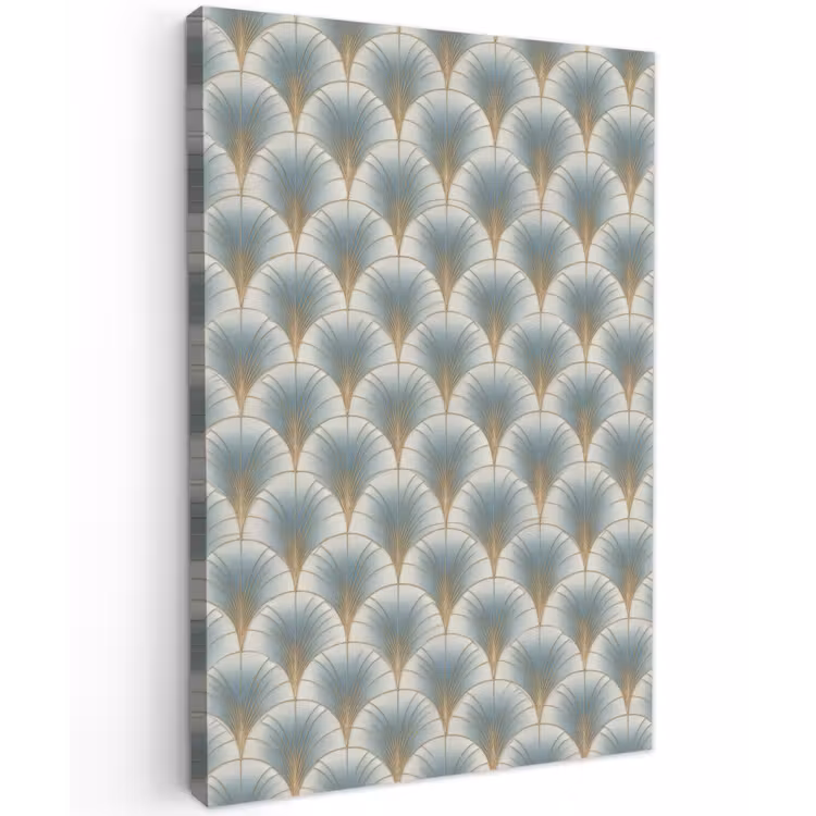 Waaier - Klassiek - Blauw Tuinposter op houten frame 2 cm dik klein 841 -3d