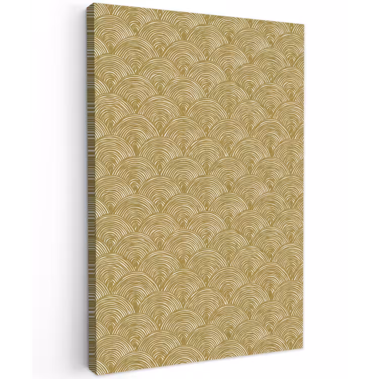 Waaier - Geometrisch - Groen Tuinposter op houten frame 2 cm dik klein 841 -3d