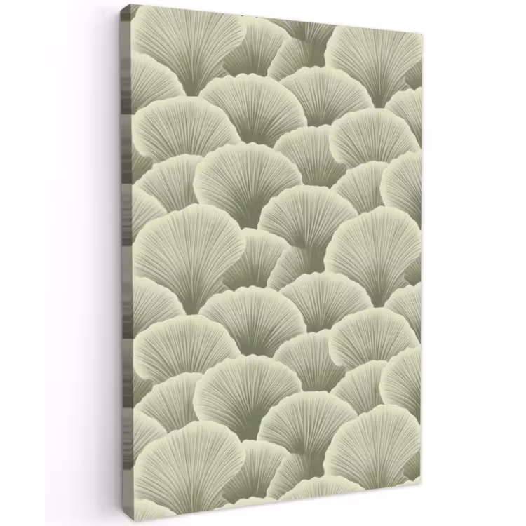 Waaier - Blad - Groen Tuinposter op houten frame 2 cm dik klein 841 -3d