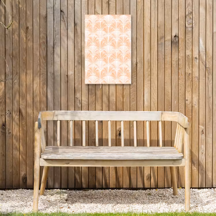 Waaier - Patroon - Perzik Tuinposter op houten frame 2 cm dik klein 841 -sfeer4