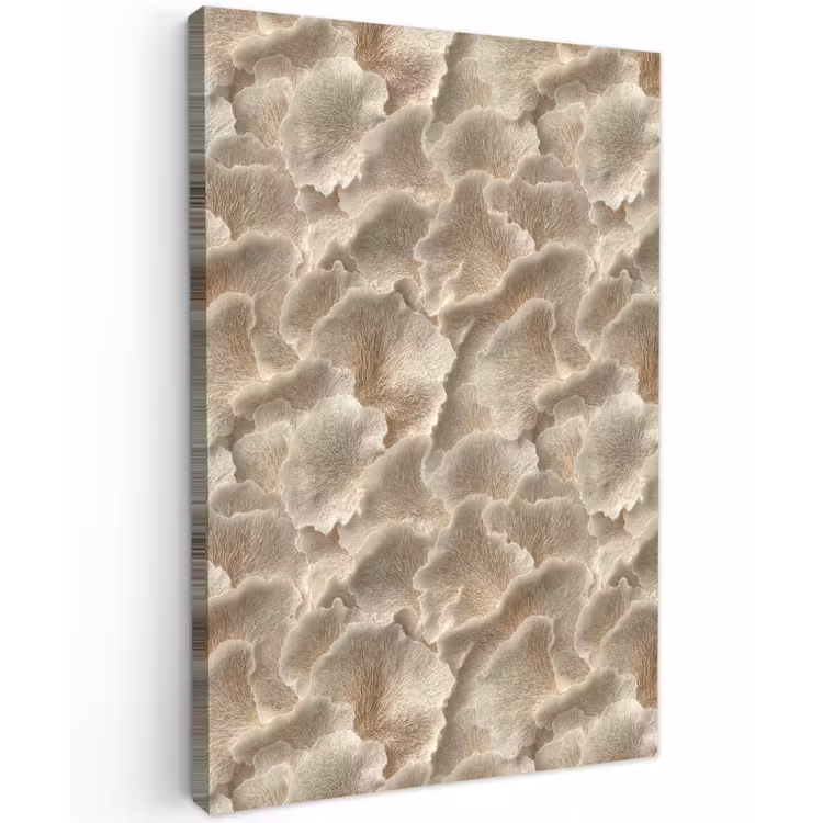 Waaierstructuren - Beige - Vezeltextuur Tuinposter op houten frame 2 cm dik klein 841 -3d