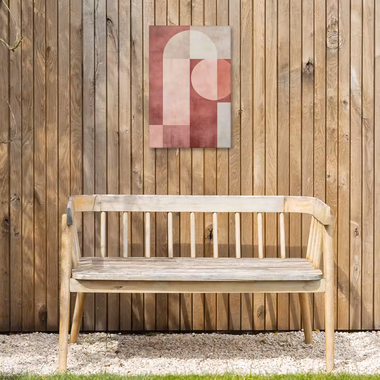Figuren - Abstract - Roze Tuinposter op houten frame 2 cm dik klein -sfeer4