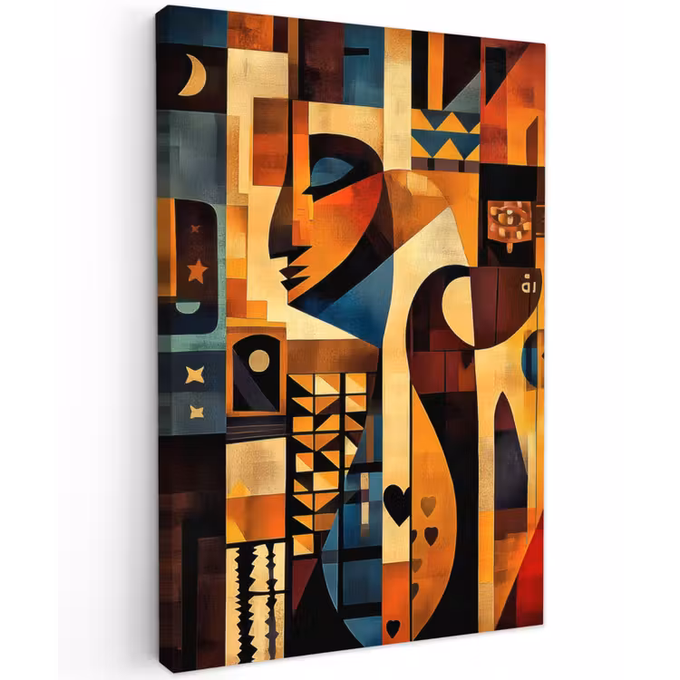 Figuren - Abstract - Symbolen Tuinposter op houten frame 2 cm dik klein -3d