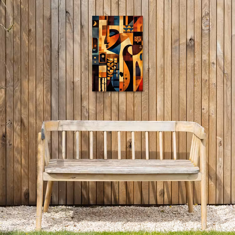 Figuren - Abstract - Symbolen Tuinposter op houten frame 2 cm dik klein -sfeer4