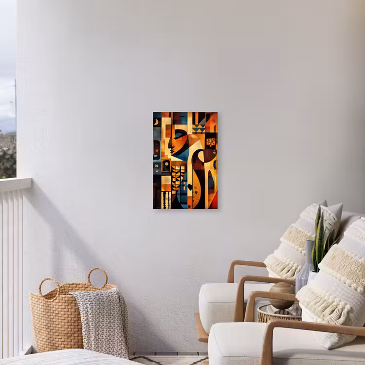 Figuren - Abstract - Symbolen Tuinposter op houten frame 2 cm dik klein -sfeer1