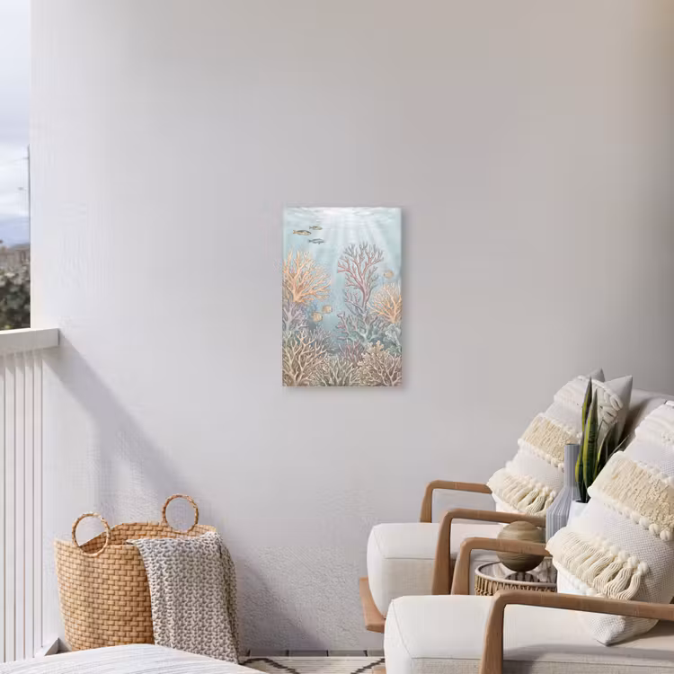 Vis - Koraal - Oceaan - Illustratie - Onderwater Tuinposter op houten frame 2 cm dik klein -sfeer1