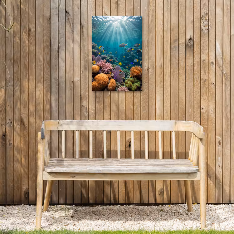 Vis - Koraal - Oceaan - Natuur - Kleurrijk Tuinposter op houten frame 2 cm dik klein -sfeer4