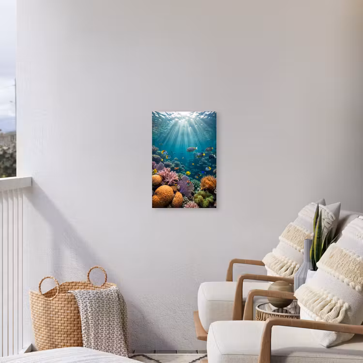 Vis - Koraal - Oceaan - Natuur - Kleurrijk Tuinposter op houten frame 2 cm dik klein -sfeer1