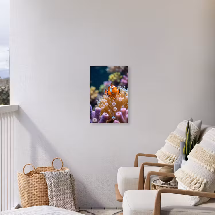 Vis - Koraal - Onderwater - Oranje - Dieren Tuinposter op houten frame 2 cm dik klein -sfeer1