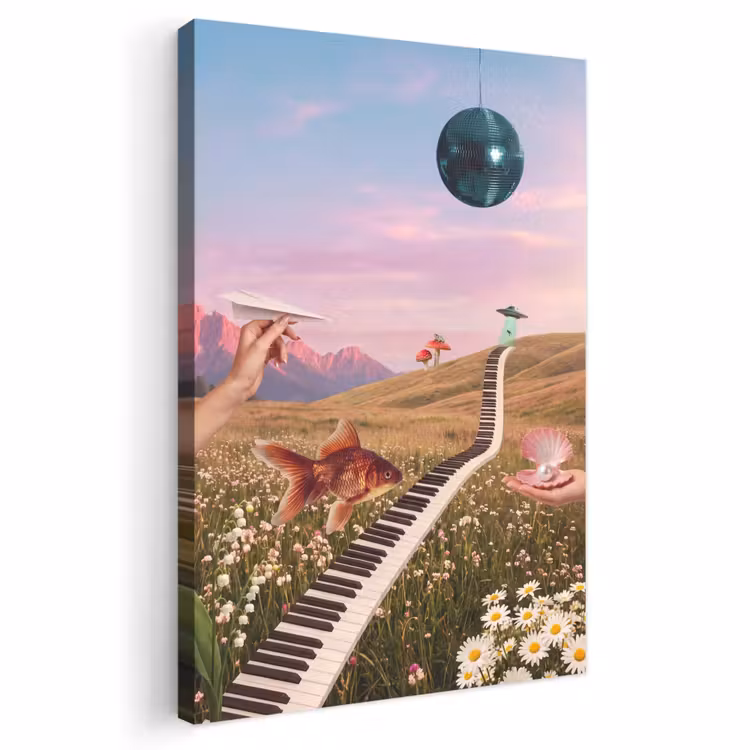 Outdoor Canvas Print - Fish - Nature - Abstract - Vis - Natuur - Abstract Tuinposter op houten frame 2 cm dik klein